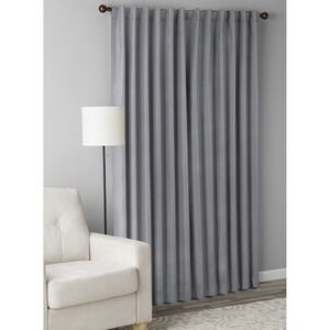 Mainstays Blackout Curtains Gray 50x84 Set of 2 Rod Pocket Panels Charcoal